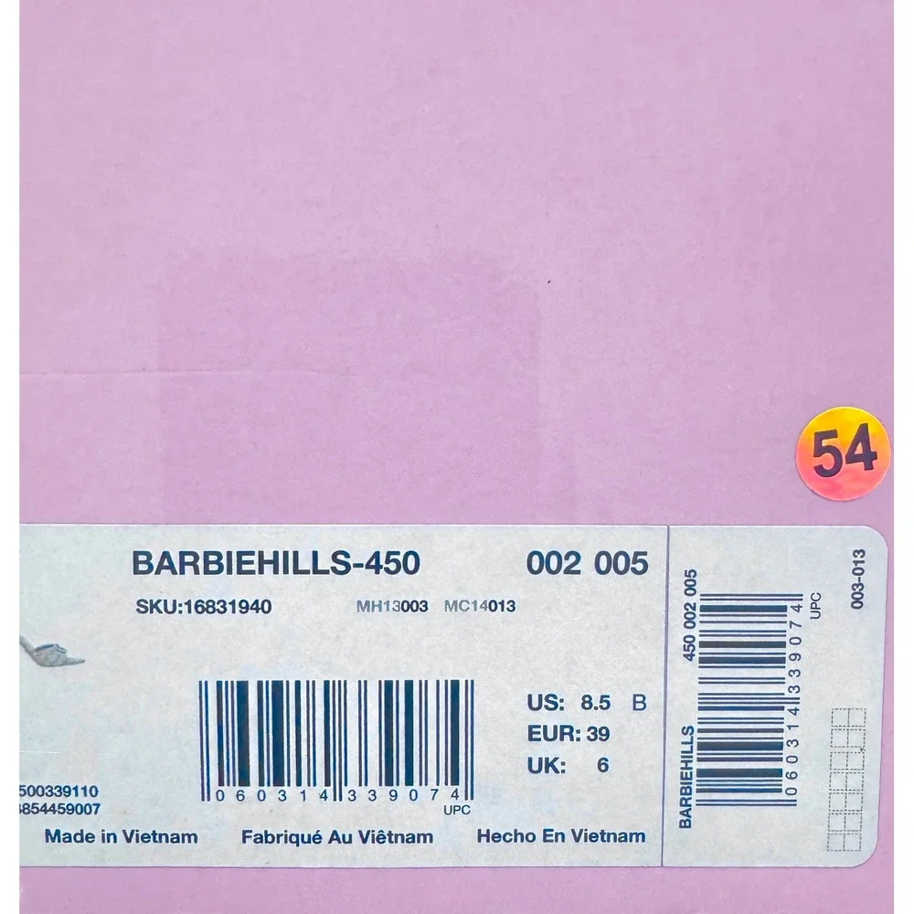 Aldo x Barbie Rhinestone Heels Sz 8.5 Sold Out Limited Edition Pink Logo Mules - Picture 9 of 9